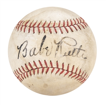 Babe Ruth Single Signed Official League Baseball - Bold Signature (JSA) 